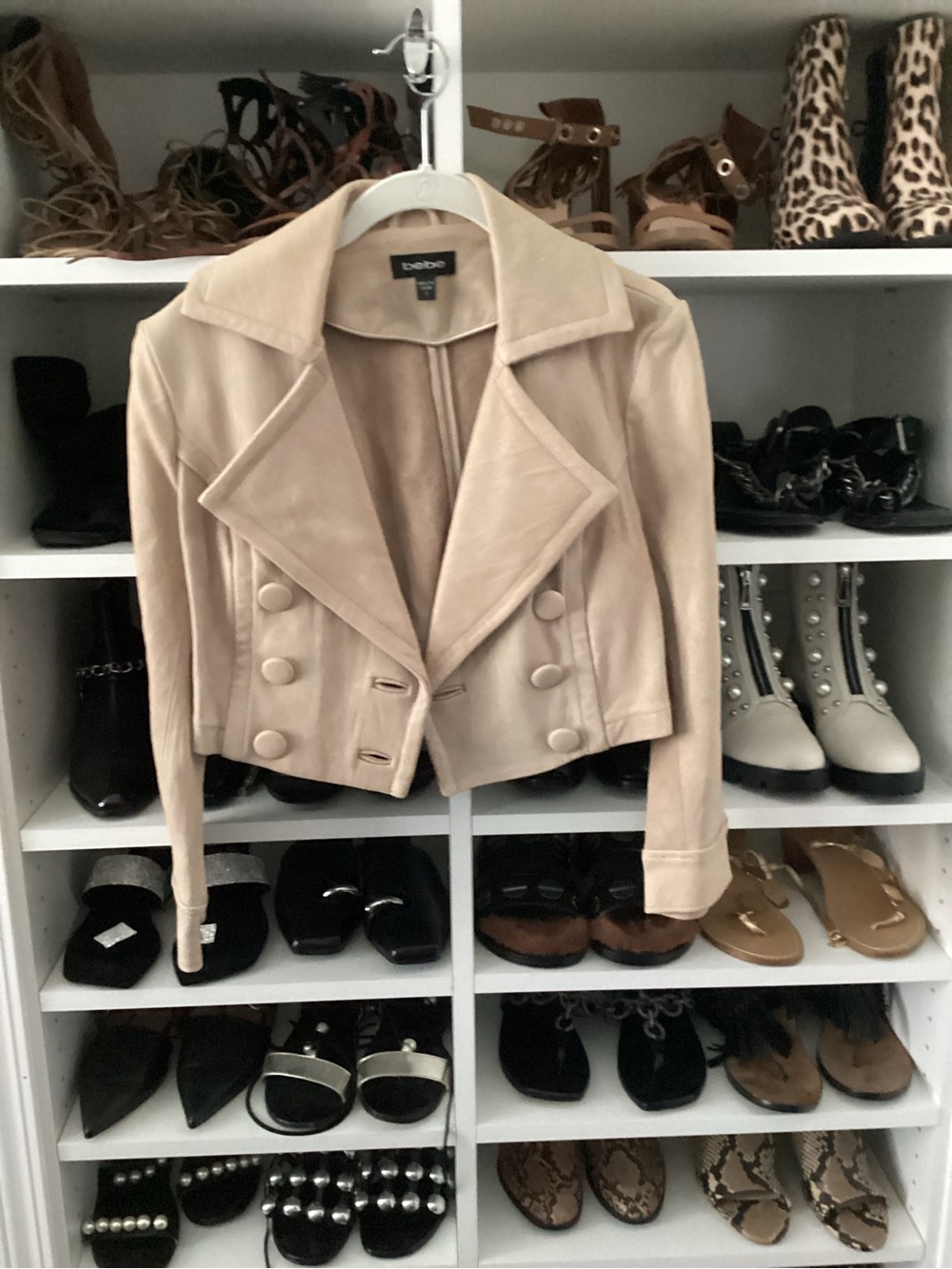 Bebe Short Leather Double Breasted Jacket